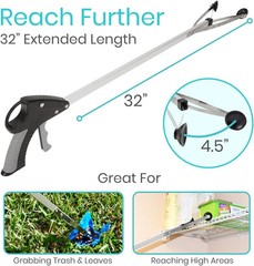 Vive Suction Cup Grabber Reacher 32″ – Elderly Grab It Reaching Pickup Tool Heav