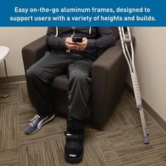 Aluminum Crutches, Adult, Tall, 5′ 10″–6′ 6″ – Pair of Lightweight, Height