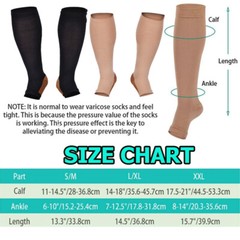 Copper Zipper Compression Socks Support Graduated Stockings Calf Leg Mens Women