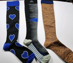 Unbranded Compression Lot Of 3 Pairs Socks Size L/XL