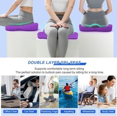 Multi-Use 19.7in Gel Seat Cushion for Back Pain Relief – Office, Car, Wheelchair