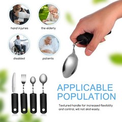 Adaptive Utensils Set, 4-Piece Weighted Silverware for Hand Tremors and Arthr…