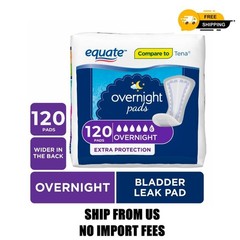 Equate Options Women’s Incontinence Pads, Unscented, Overnight (120 Count)