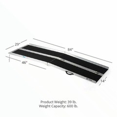 Titan Ramps 7ft Aluminum Multi-Fold Wheelchair Ramp 600 lb 29in Wide