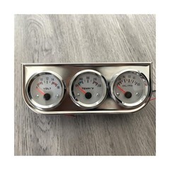 Chrome 3 in1 Triple Auto Gauge Meter Kit 52mm (8-16V Volt Meter… FAST USA SHIP