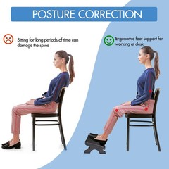 Ergonomic Under Desk Footrest Massage Rollers Leg Rest Pain Relief Non Slip Stoo