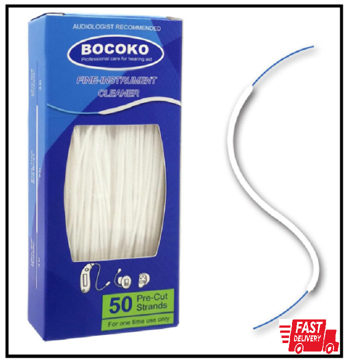 BOCOKO 50 Count Hearing Aid Cleaner Ready-to-Use Stands Effective Thread-Fine In