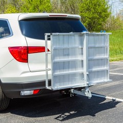 Scooter, Wheelchair Hitch Carrier w/ Ramp, 500 lb Capacity , Silver Spring