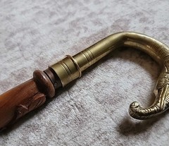 Vintage Brass Elephant Head Handle Wooden Handmade Style Walking Stick Cane