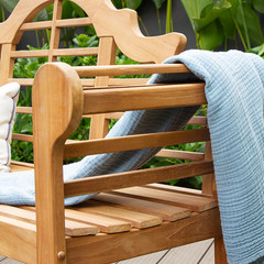 Lutyens Teak Wood Garden Bench 5-Foot – Wooden Outdoor Bench for Patio, Porch, L