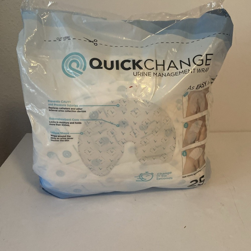 QuickChange Male Incontinence Urine Management Wrap 25 Count Pack – Easy to Use