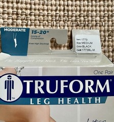 TRUFORM Leg Health Ladies Sheer Knee Highs Moderate 15-20mmHg #1773 Black Medium