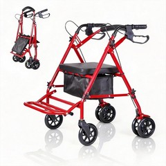 300lbs Senior Wheelchair Lightweight Rollator Walker With Seat Wheels Foldable