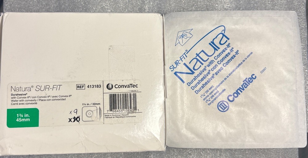 9 Convatec SUR-FIT Natura Durahesive Convex-It Ostomy Wafers 413183 45mm 1¼”