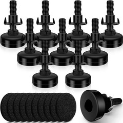 Holimax 10 Set Adjustable Furniture Leveling Feet, 1.4*2.2 inches, Black