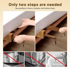 Acacia Wood Mattress Lifter Tool for Changing Sheets, Easy Lever-Action .