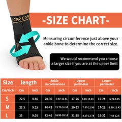 Copper Ankle Brace Support Compression Sleeve Arthritis Tendonitis Adjustable