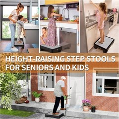 One Step Stools for Adults, Portable Safety Step Platform for Seniors Small Plas