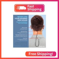 MEDca Hearing Aid Clips – Protective Holder with Anti Lost Lanyard Cord – Rope w