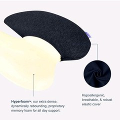 C CUSHION LAB Extra Dense Lumbar Back Pillow Ergonomic Memory Foam, Black