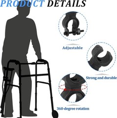 2 Pcs Universal Cane Holder for Walker Strong Crutches Stick Bracket Accessories
