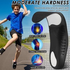 ROCKTAKIN Kids Arch Support Shoe Insoles Plantar Fasciitis Orthotic Inserts