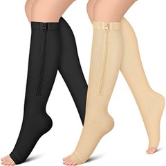 Calf Compression Sleeve Leg Support Socks Foot Fasciitis Pain Relief with Zipper