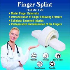 Finger Splint (Free Size, White, – Basketball Cricket Sports Injury,