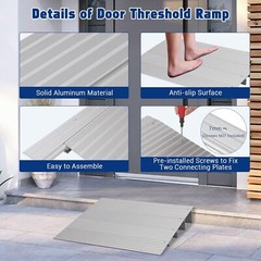 GRAVEE Adjustable Aluminum Threshold Ramp 1/2/3/4/5″ Rise Door Ramp