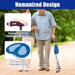 Lightweight Adjustable Foldable Cane Seat Adults Portable Chair & Walking Stick