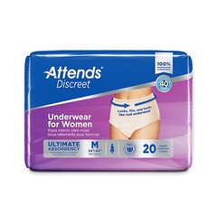 Attends Discreet Women’s Underwear, Level 5, Medium (Sold as BG/20)