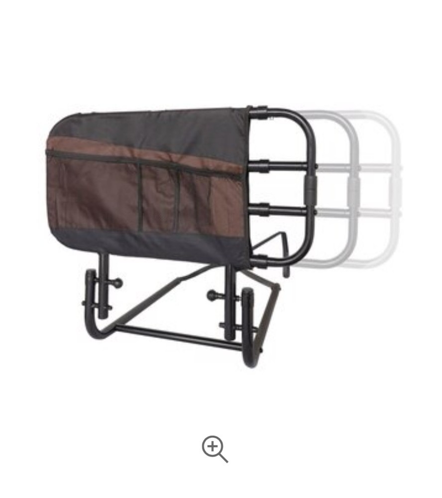 Stander EZ Adjust Bed Rail w/ Storage Pouch, Steel Black 300 lb Model 8000