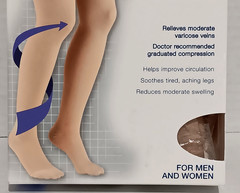 Truform Medical Compression Stockings 20-30 mmHg Closed Toe Thigh Beige Size Med