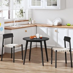Hoobro Bamboo Dining Table Round Dining Table For 2 27.5 Kitchen Table For