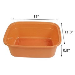 Nicesh 14 Quart Plastic Non-Slip 15″L x 11.8″W x 5.5″H, orange, blue, green