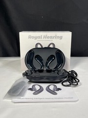 Royal Hearing F-Aid Black Wireless Rechargeable Noise Cancellation Hearing Aids