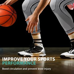 2 PCS Full Leg Compression Sleeves Long Knee Brace Support Running Basketball
