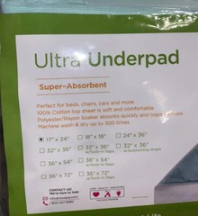 Nova Underpad (17” X 24”) Reusable Super Absorbent Light Green By Nova