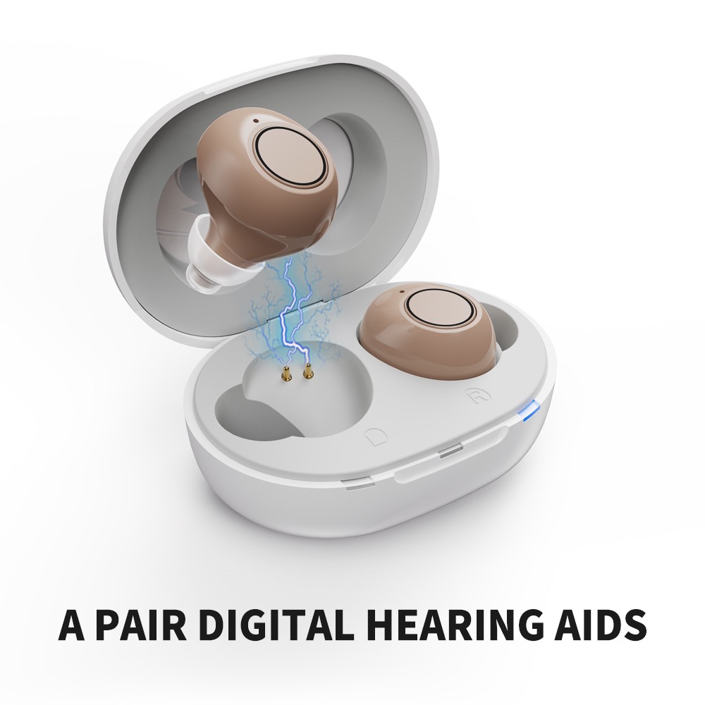 JINGHAO Rechargable Hearing Aids Lightweight Adjustable 6 sound Volume US SHIP