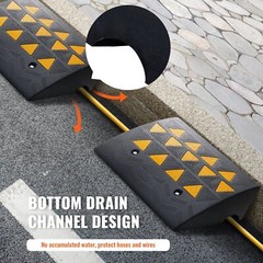 2-Pack 6″ Rubber Curb Ramps 15T/33069LB Capacity Heavy Duty Driveway Ramps