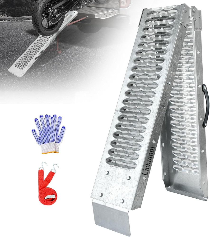 67″ Heavy Duty Folding Motorcycle Ramp for Trucks & Trailers, 480 Lbs Capacity