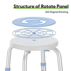 Adjustable 360° Rotating Shower Seat for Tub & Small Bathtub – 300lb Capacity, A