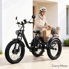 Daibot 24″ Fat Tire Mobility Trike 750W Adult All Terrain Cargo Shopping Scooter