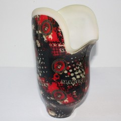 STUNNING BELOW-KNEE RIGHT PROSTHETIC SOCKET RED-WHITE-BLACK U.S MARINES GRAPHICS