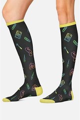 Cherokee Women’s 10-15mmHg Compression Socks – Fun Print Knee Highs with