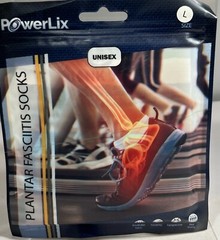 (2 PACK) PowerLix Plantar Fasciltis Socks, Unisex, 1 Pair – Beige – Choose Size!