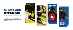 ROBTWOK 4-Wheel Portable Mobility Scooter 15 Mile 330 LBS
