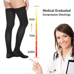 Thigh High Compression Stocking Unisex Close Toe 20-30mmHg Support Socks S-XL