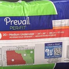 Prevail Per-Fit M Medium 34″-46″ PF-512 – 2 Packs of 20 (40 Total) Extra Absorb
