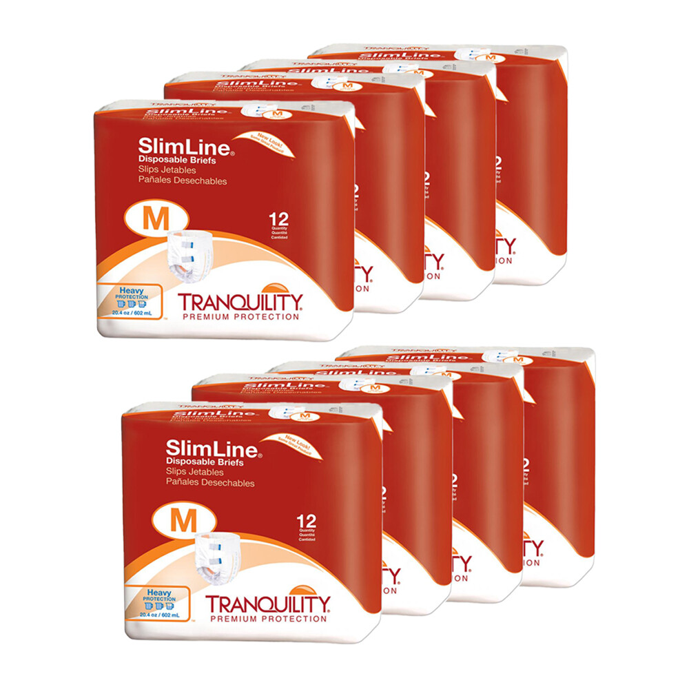 Tranquility Slimline Adult Brief Medium 32“ – 44“ Heavy Absorbency – 96/Case